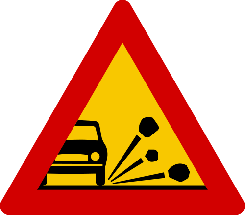 Gravel road road sign