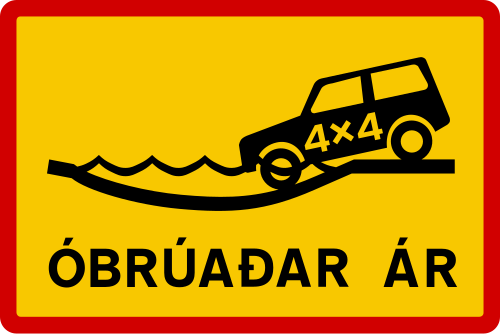 Unbridged rivers road sign